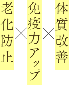 体質改善×免疫力UP×老化防止